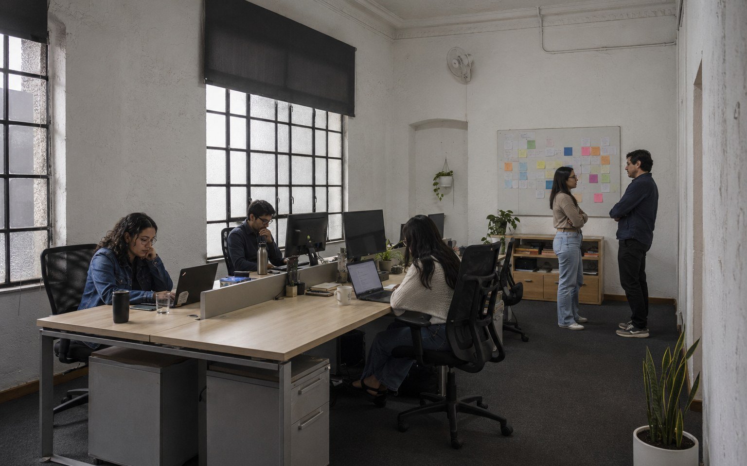 Equipo de trabajo en las oficinas del despacho
