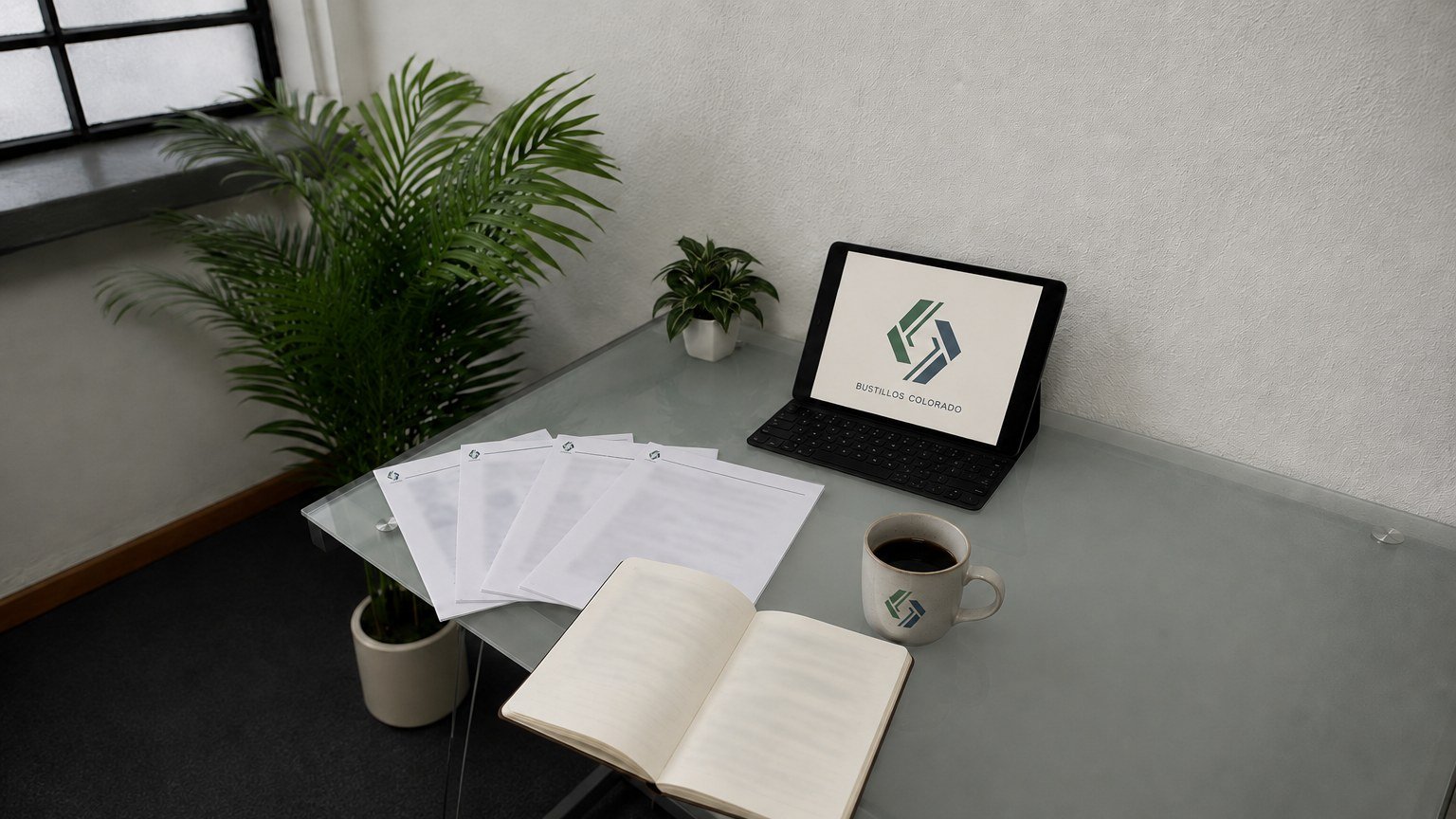 Material de consulta preparado sobre un escritorio